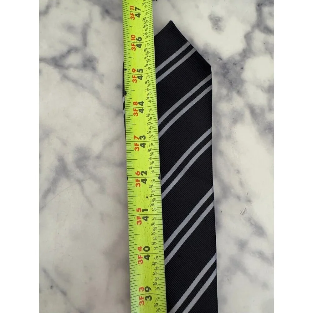 Place Est. 1989 Black with Double Gray Stripe Necktie Kids Size 46 inch
